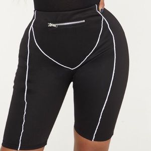 Shape Black Zip Detail Bike Shorts